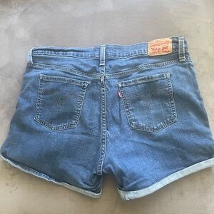 Levi's Medium Blue Denim Women's Rolled-Hem Shorts